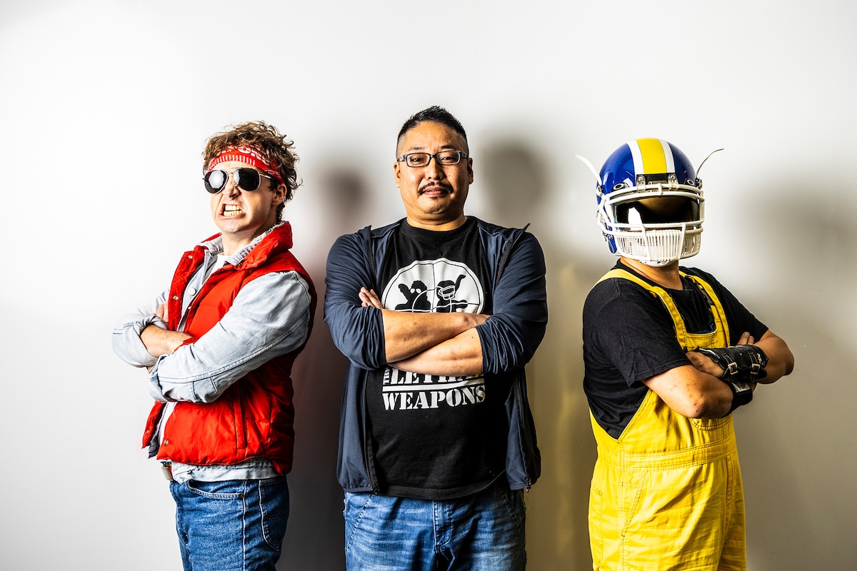 左からサイボーグジョー、名倉健郎、アイキッド。