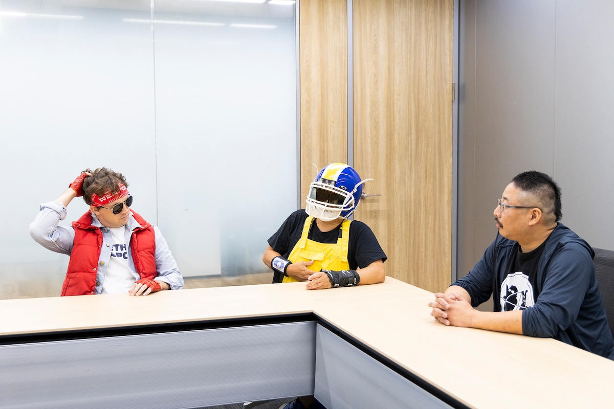 左からサイボーグジョー、アイキッド、名倉健郎。