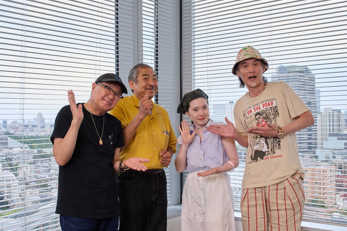 左から渡辺康蔵、吾妻光良、中納良恵、森雅樹。