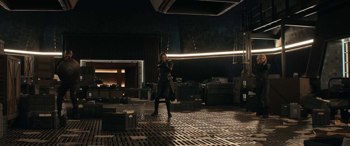 「サンダーボルツ*」より、左からUSエージェント、ゴースト、エレーナ ©︎ 2025 MARVEL