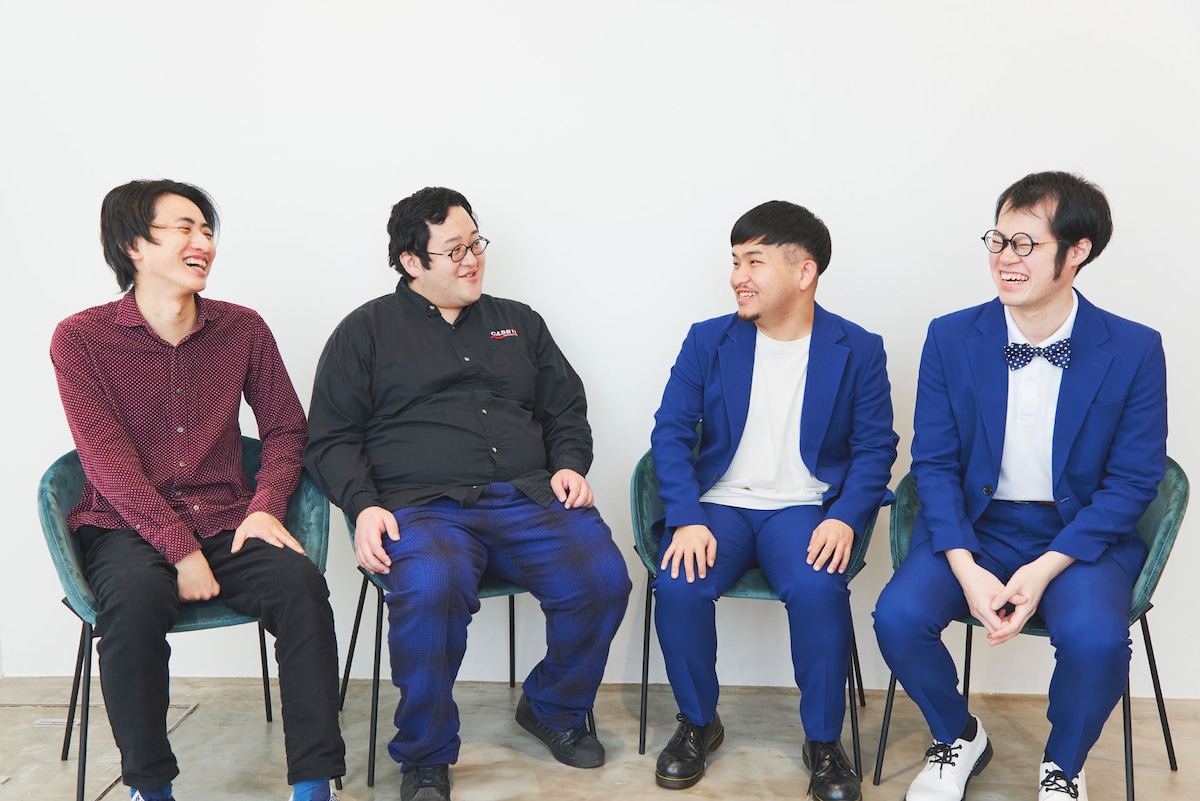 左から、春とヒコーキ土岡、ぐんぴぃ、しびれグラムサム山田、ヨシダ。