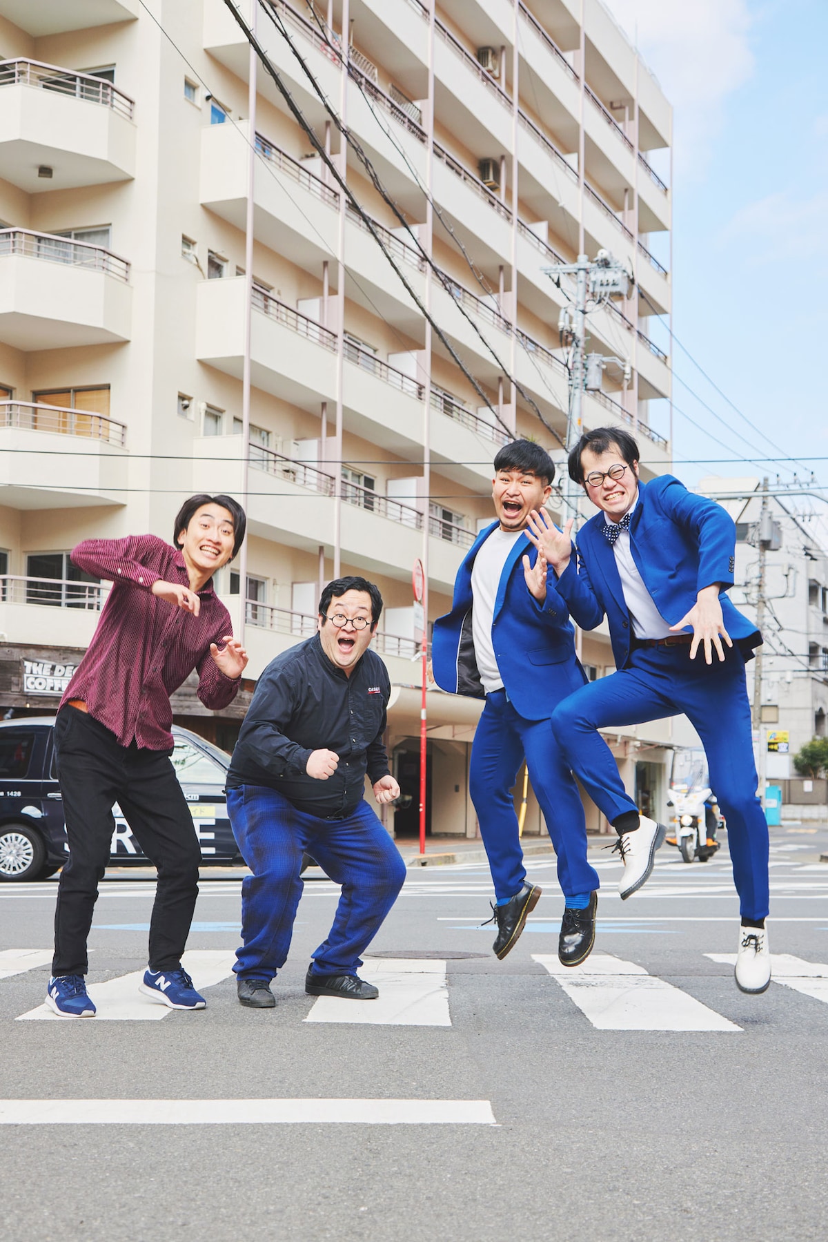 左から、春とヒコーキ土岡、ぐんぴぃ、しびれグラムサム山田、ヨシダ。