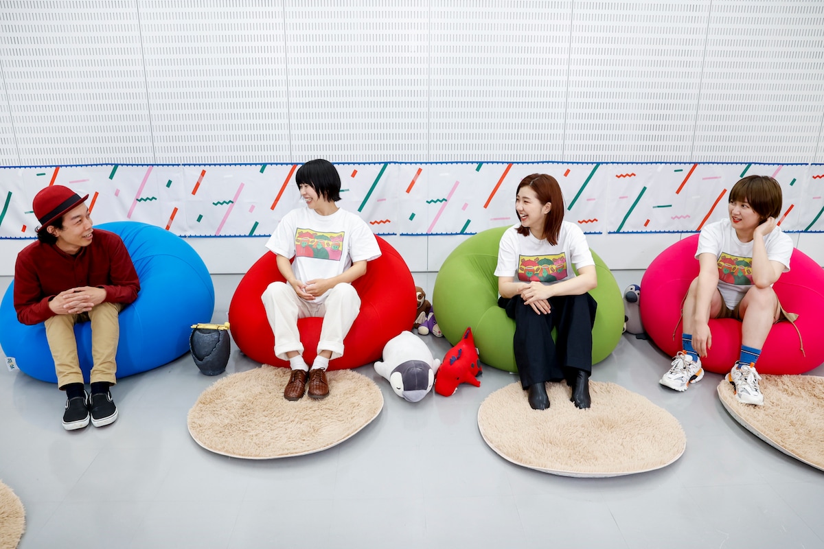 左から上田慎一郎、Aマッソ加納、3時のヒロイン福田、ラランド・サーヤ。