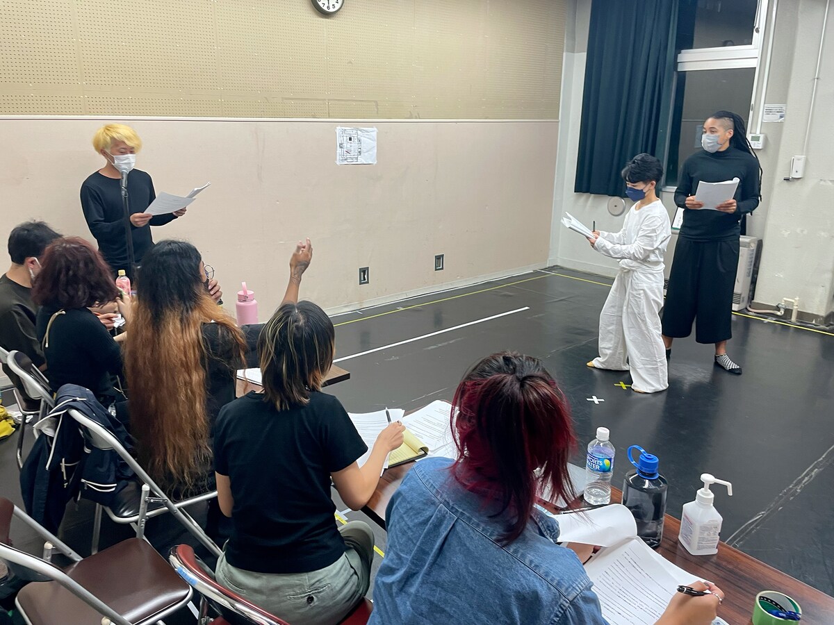 「Farm-Lab Exhibition」に向けた稽古の様子。