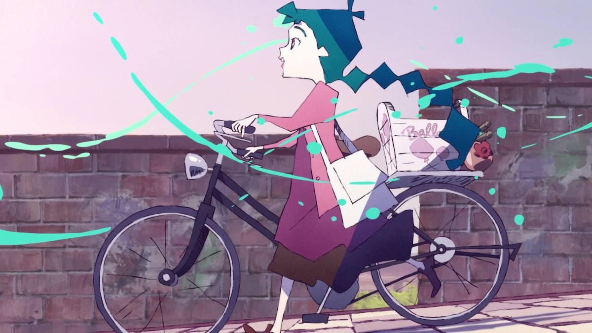 「トリツカレ男」より、壊れた自転車を押すペチカ。彼女の独特な感性にジュゼッペは共感する