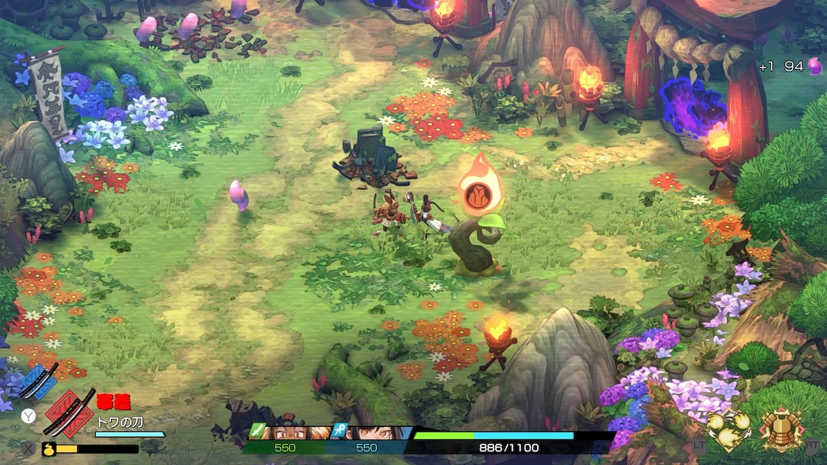 ゲームプレイ画面。「恩寵」獲得のシーン。
