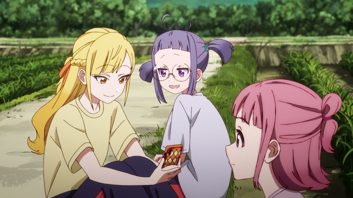 左から三鷹希、二階堂七瀬、音無麻衣。テレビアニメ「Turkey!」第5話より。