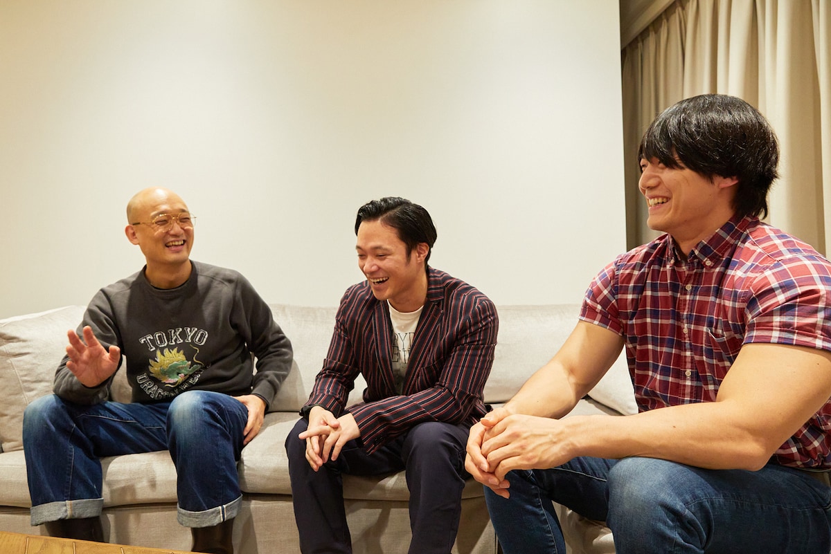 左からみなみかわ、ショーゴ、青木マッチョ