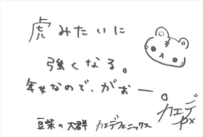 カエデフェニックス  直筆メッセージ