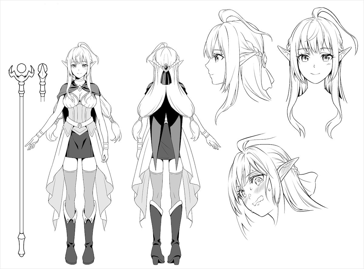 ヒロイン・ターニャのキャラクター設定図。