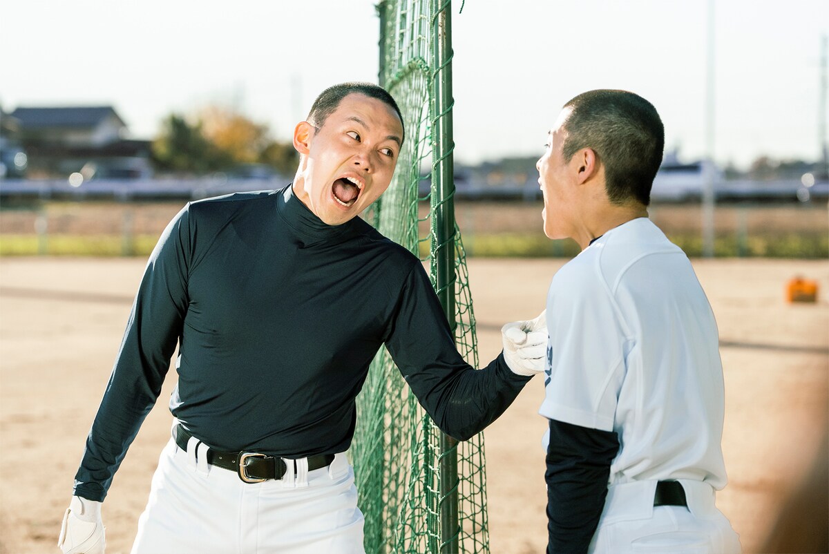 映画「野球部に花束を」の場面写真。