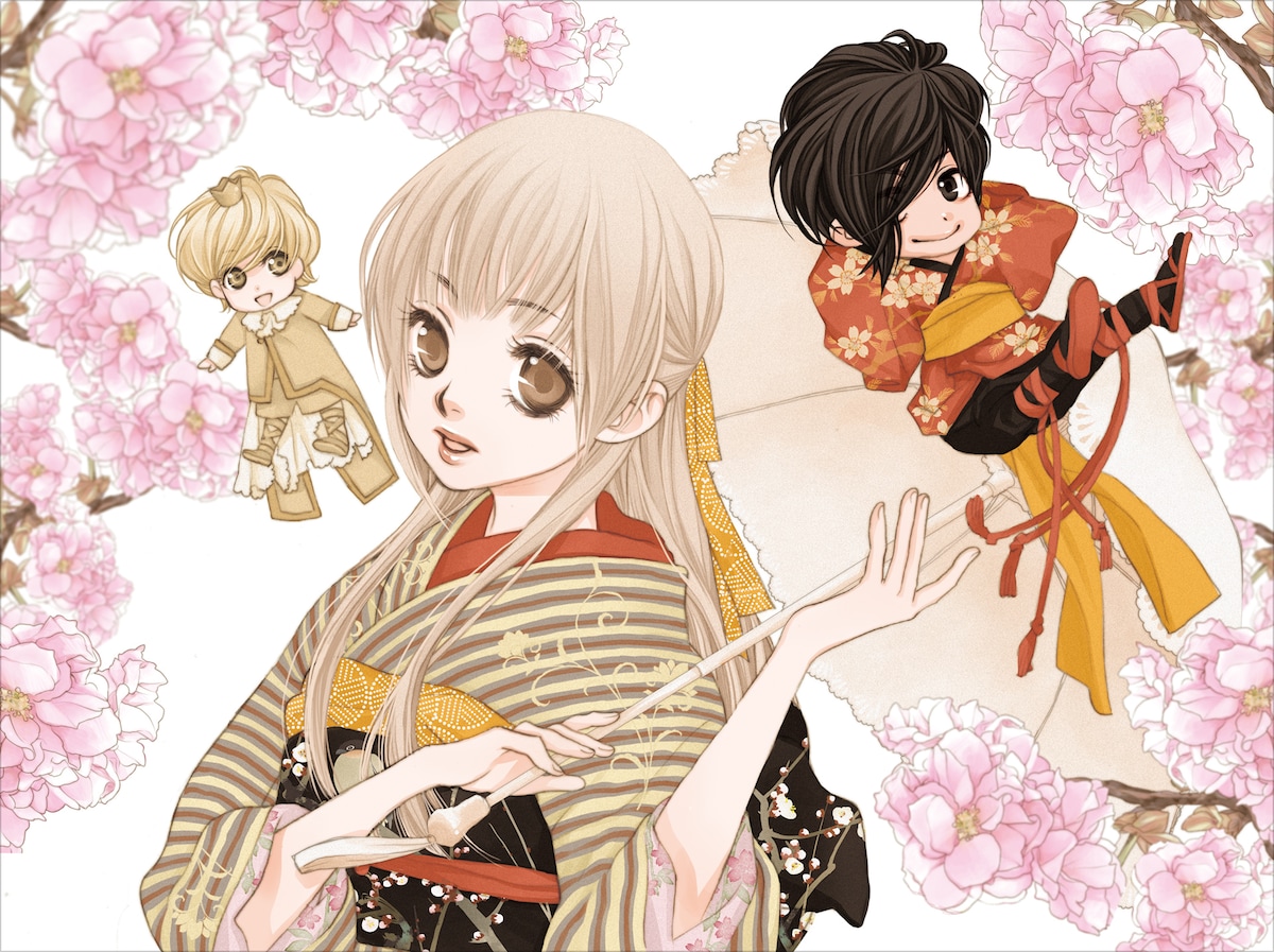 「桜の花の紅茶王子」のカラーイラスト。