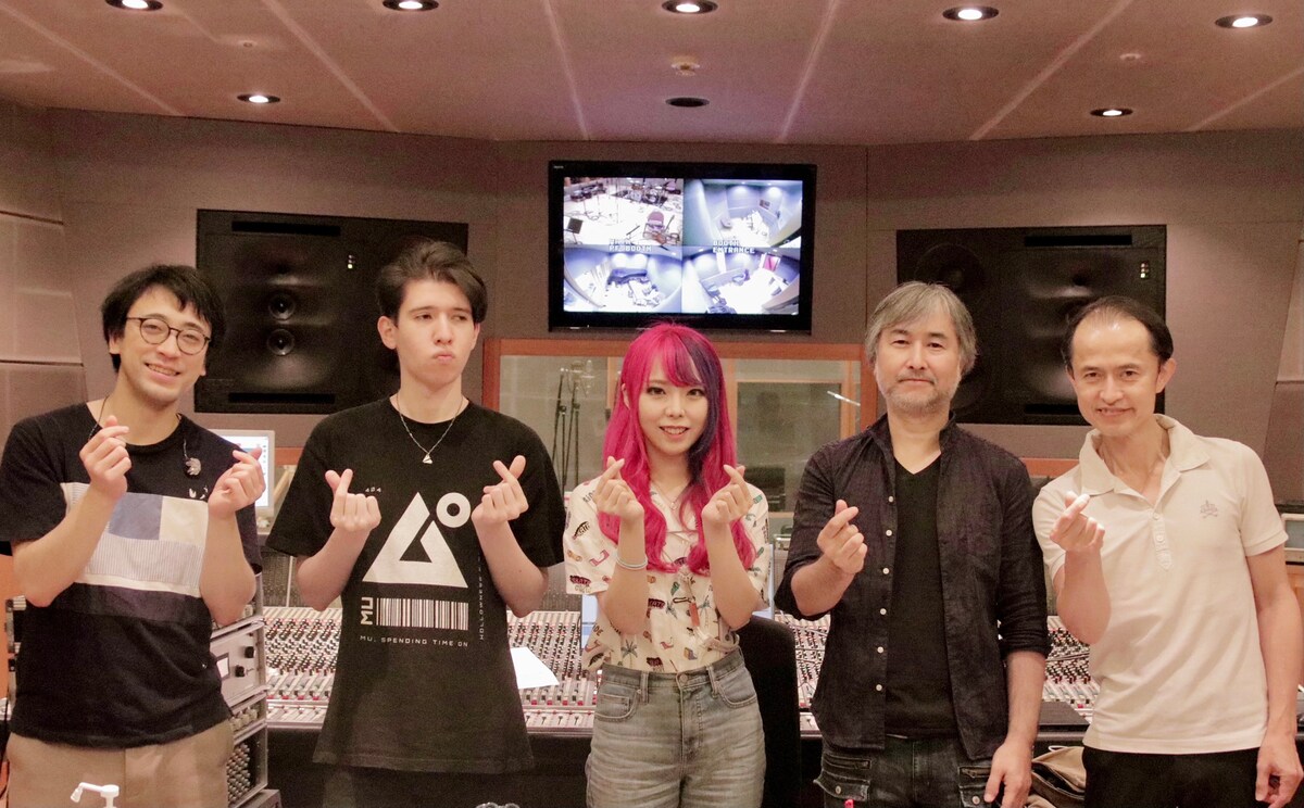 アルバム「Colorful Drops」レコーディング中の様子。